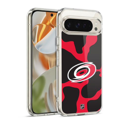 NHL Carolina Hurricanes Cow Pattern Soft Gel Case for Google Pixel 9 / Pixel 9 Pro