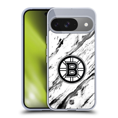 NHL Boston Bruins Marble Soft Gel Case for Google Pixel 9 / Pixel 9 Pro