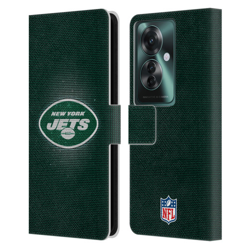 NFL New York Jets Artwork LED Leather Book Wallet Case Cover For OPPO Reno11 F 5G / F25 Pro 5G