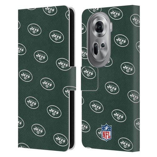 NFL New York Jets Artwork Patterns Leather Book Wallet Case Cover For OPPO Reno11 Pro