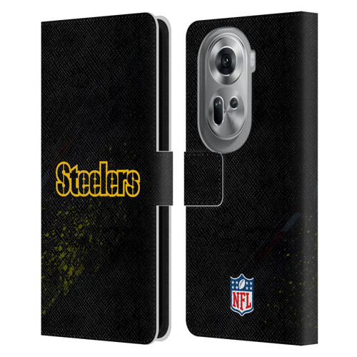 NFL Pittsburgh Steelers Logo Blur Leather Book Wallet Case Cover For OPPO Reno11 Pro