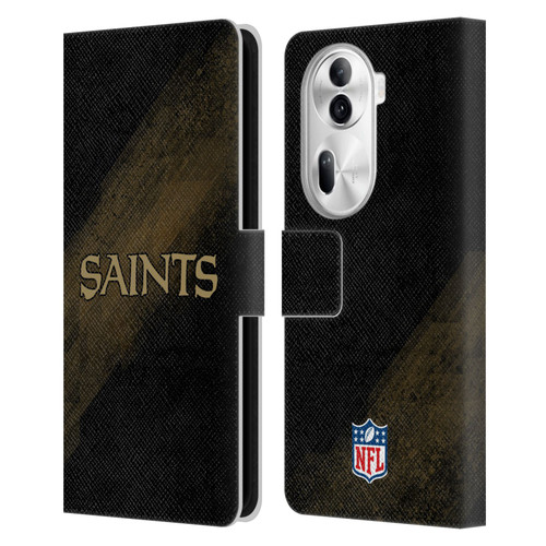NFL New Orleans Saints Logo Blur Leather Book Wallet Case Cover For OPPO Reno11