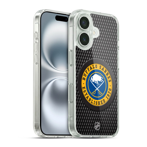 NHL Buffalo Sabres Puck Texture Soft Gel Case for Apple iPhone 16