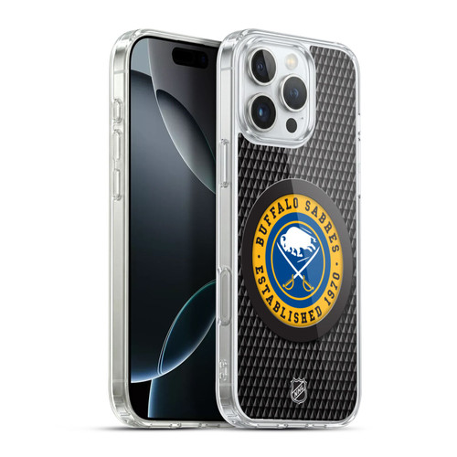 NHL Buffalo Sabres Puck Texture Soft Gel Case for Apple iPhone 16 Pro Max