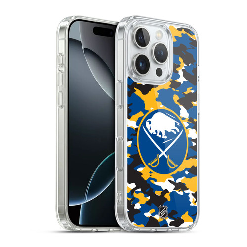 NHL Buffalo Sabres Camouflage Soft Gel Case for Apple iPhone 16 Pro