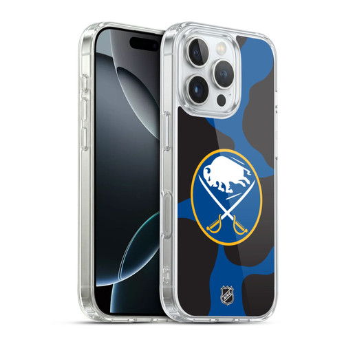 NHL Buffalo Sabres Cow Pattern Soft Gel Case for Apple iPhone 16 Pro