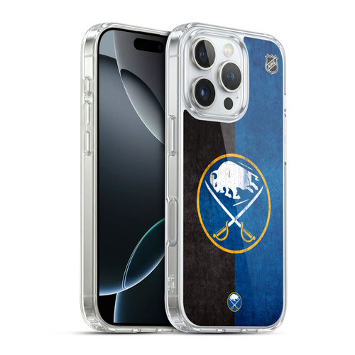 NHL Buffalo Sabres Half Distressed Soft Gel Case for Apple iPhone 16 Pro