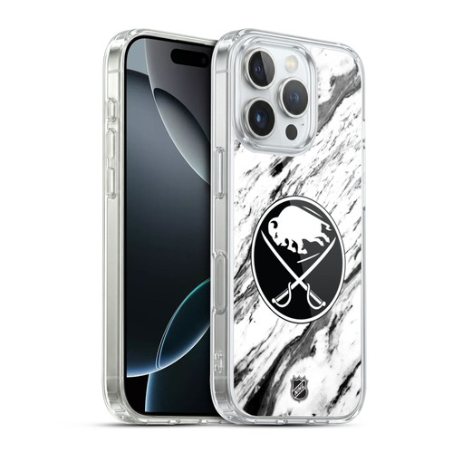 NHL Buffalo Sabres Marble Soft Gel Case for Apple iPhone 16 Pro