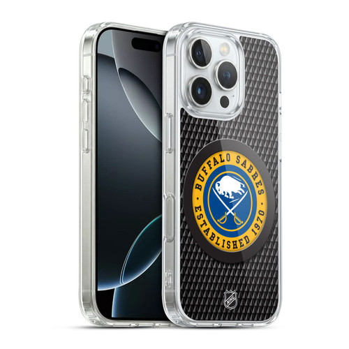 NHL Buffalo Sabres Puck Texture Soft Gel Case for Apple iPhone 16 Pro