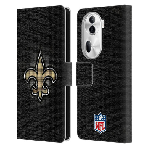 NFL New Orleans Saints Artwork LED Leather Book Wallet Case Cover For OPPO Reno11