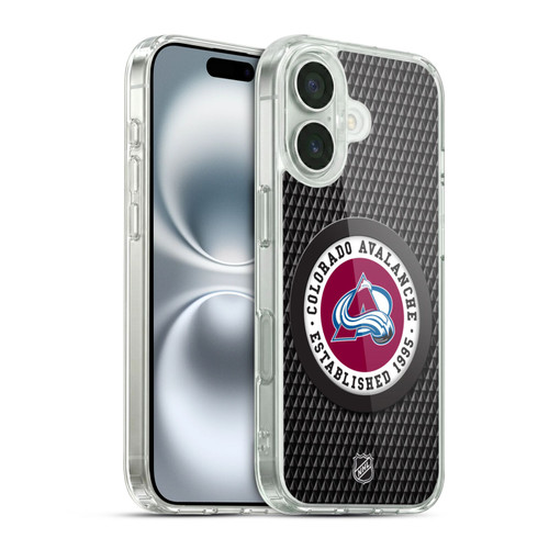 NHL Colorado Avalanche Puck Texture Soft Gel Case for Apple iPhone 16 & MagSafe