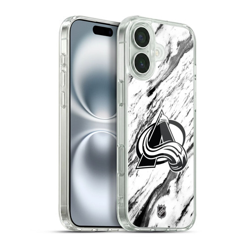 NHL Colorado Avalanche Marble Soft Gel Case for Apple iPhone 16 Plus & MagSafe