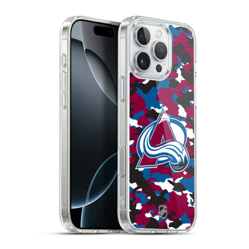 NHL Colorado Avalanche Camouflage Soft Gel Case for Apple iPhone 16 Pro Max & MagSafe