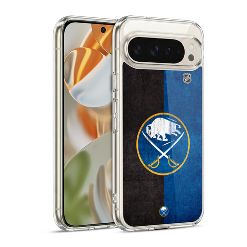 NHL Buffalo Sabres Half Distressed Soft Gel Case for Google Pixel 9 / Pixel 9 Pro