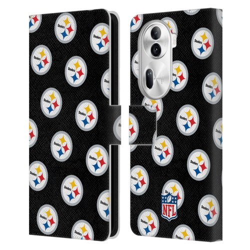 NFL Pittsburgh Steelers Artwork Patterns Leather Book Wallet Case Cover For OPPO Reno11