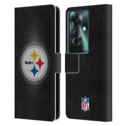 NFL Pittsburgh Steelers Artwork LED Leather Book Wallet Case Cover For OPPO Reno11 F 5G / F25 Pro 5G