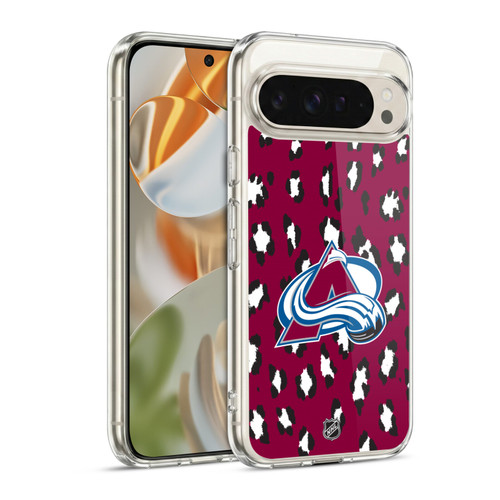NHL Colorado Avalanche Leopard Pattern Soft Gel Case for Google Pixel 9 / Pixel 9 Pro