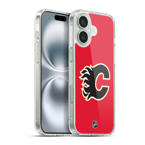 NHL Calgary Flames Plain Soft Gel Case for Apple iPhone 16 Plus & MagSafe