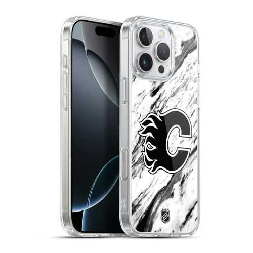 NHL Calgary Flames Marble Soft Gel Case for Apple iPhone 16 Pro Max & MagSafe