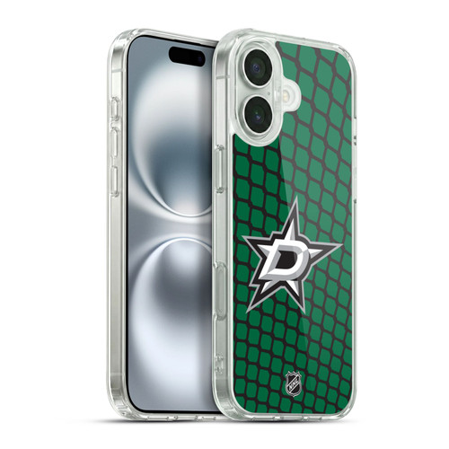 NHL Dallas Stars Net Pattern Soft Gel Case for Apple iPhone 16 Plus
