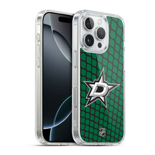 NHL Dallas Stars Net Pattern Soft Gel Case for Apple iPhone 16 Pro