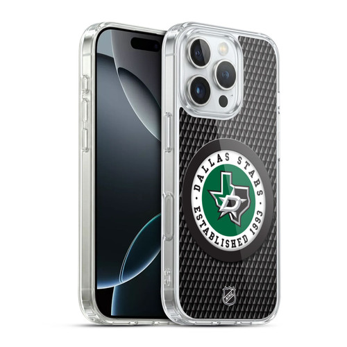 NHL Dallas Stars Puck Texture Soft Gel Case for Apple iPhone 16 Pro