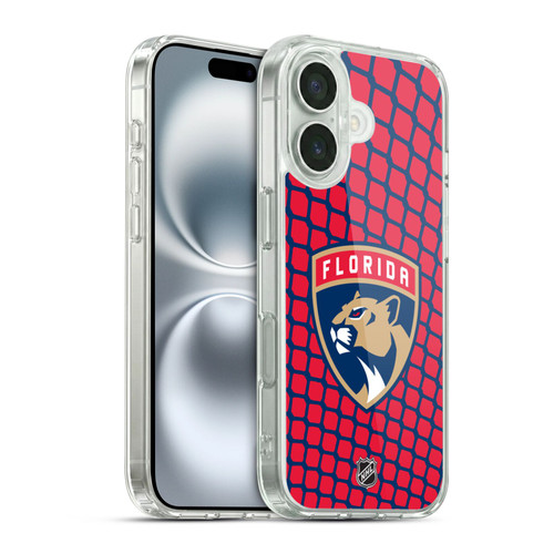 NHL Florida Panthers Net Pattern Soft Gel Case for Apple iPhone 16