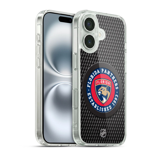 NHL Florida Panthers Puck Texture Soft Gel Case for Apple iPhone 16