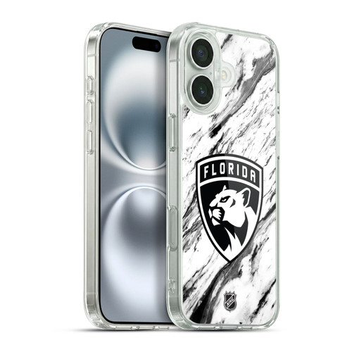 NHL Florida Panthers Marble Soft Gel Case for Apple iPhone 16 Plus