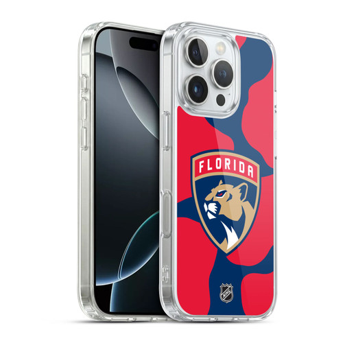 NHL Florida Panthers Cow Pattern Soft Gel Case for Apple iPhone 16 Pro