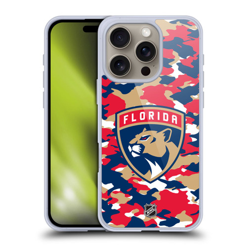 NHL Florida Panthers Camouflage Soft Gel Case for Apple iPhone 16 Pro