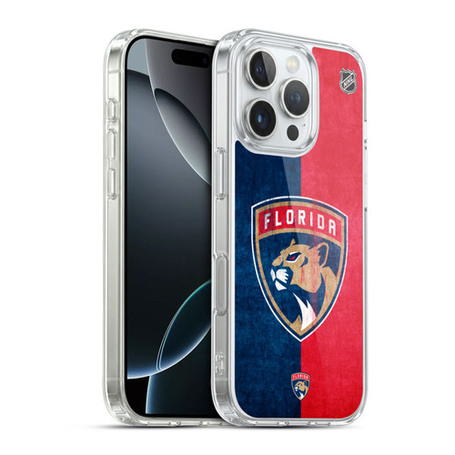 NHL Florida Panthers Half Distressed Soft Gel Case for Apple iPhone 16 Pro