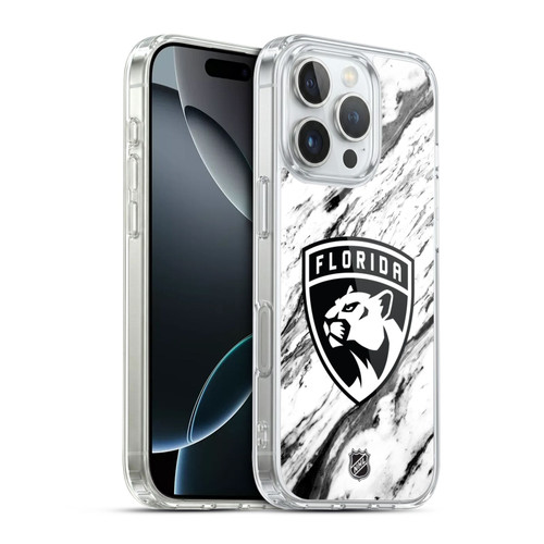 NHL Florida Panthers Marble Soft Gel Case for Apple iPhone 16 Pro