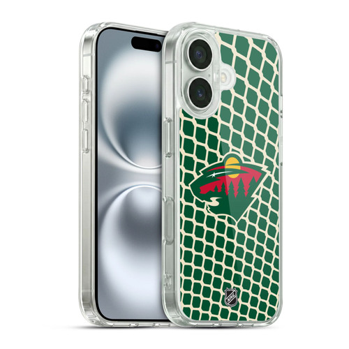 NHL Minnesota Wild Net Pattern Soft Gel Case for Apple iPhone 16