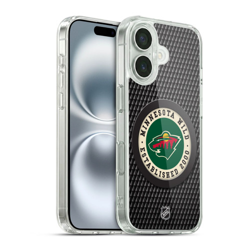 NHL Minnesota Wild Puck Texture Soft Gel Case for Apple iPhone 16