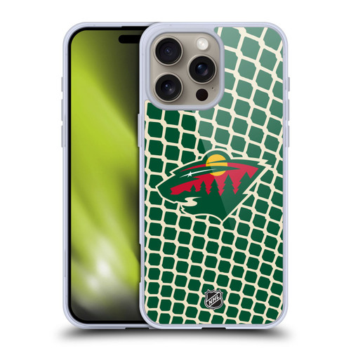 NHL Minnesota Wild Net Pattern Soft Gel Case for Apple iPhone 16 Pro Max
