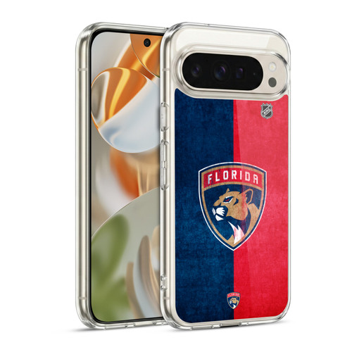 NHL Florida Panthers Half Distressed Soft Gel Case for Google Pixel 9 / Pixel 9 Pro