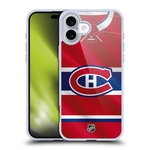 NHL Montreal Canadiens Jersey Soft Gel Case for Apple iPhone 16 Plus