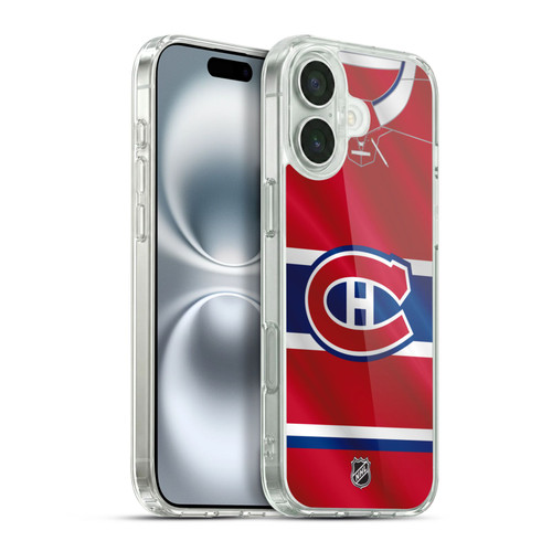 NHL Montreal Canadiens Jersey Soft Gel Case for Apple iPhone 16 Plus