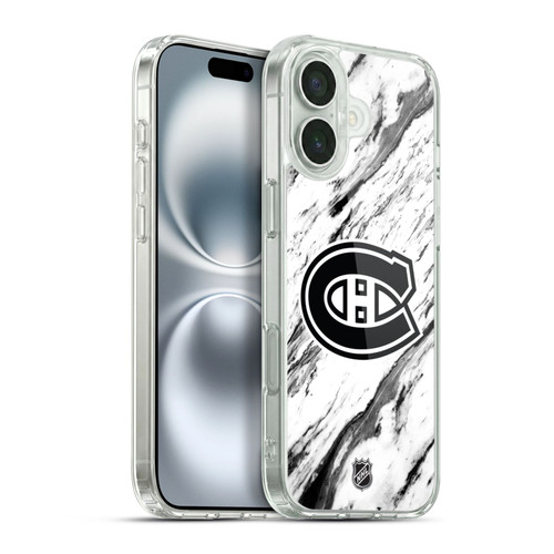 NHL Montreal Canadiens Marble Soft Gel Case for Apple iPhone 16 Plus