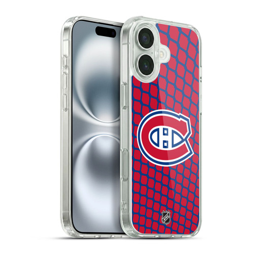 NHL Montreal Canadiens Net Pattern Soft Gel Case for Apple iPhone 16 Plus