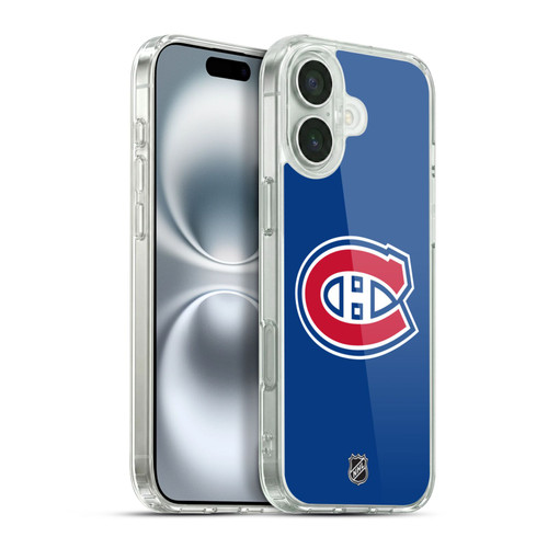 NHL Montreal Canadiens Plain Soft Gel Case for Apple iPhone 16 Plus