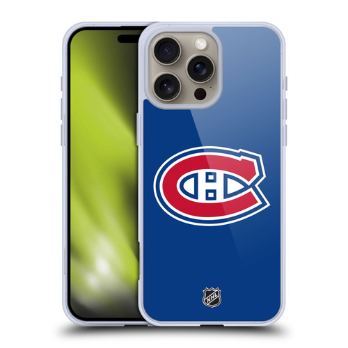 NHL Montreal Canadiens Plain Soft Gel Case for Apple iPhone 16 Pro Max