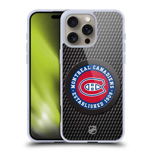 NHL Montreal Canadiens Puck Texture Soft Gel Case for Apple iPhone 16 Pro Max