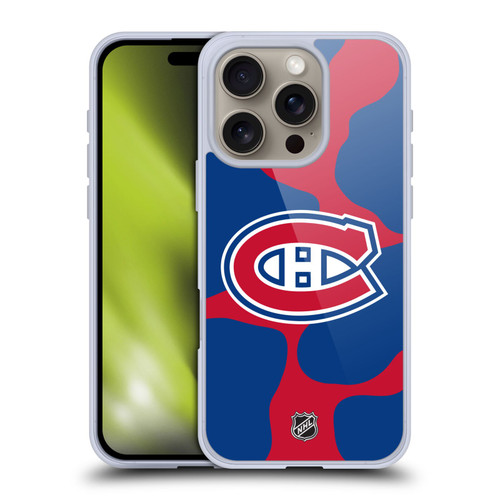 NHL Montreal Canadiens Cow Pattern Soft Gel Case for Apple iPhone 16 Pro