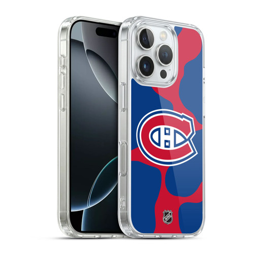 NHL Montreal Canadiens Cow Pattern Soft Gel Case for Apple iPhone 16 Pro