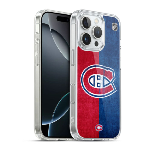 NHL Montreal Canadiens Half Distressed Soft Gel Case for Apple iPhone 16 Pro