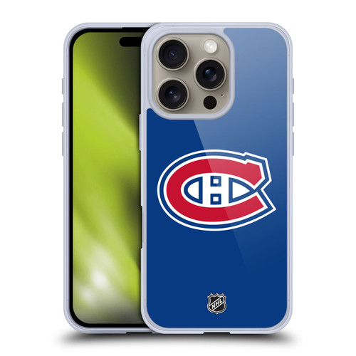 NHL Montreal Canadiens Plain Soft Gel Case for Apple iPhone 16 Pro