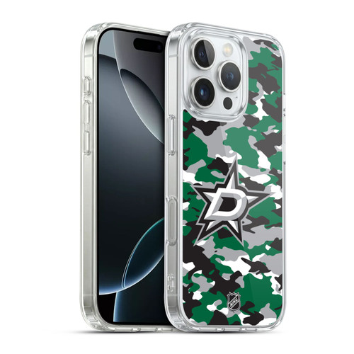NHL Dallas Stars Camouflage Soft Gel Case for Apple iPhone 16 Pro