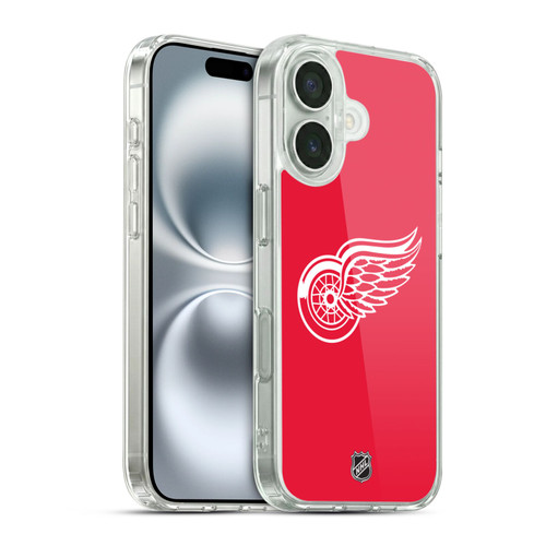 NHL Detroit Red Wings Plain Soft Gel Case for Apple iPhone 16 & MagSafe